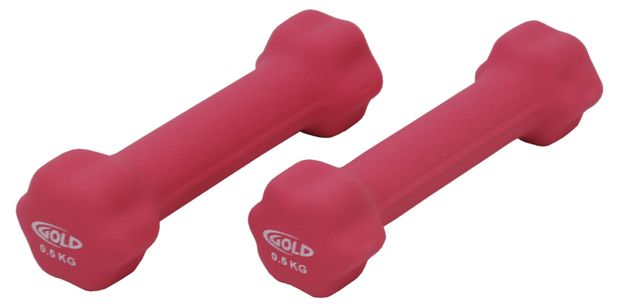 Спорт и отдых  Ашан Набор гантелей Gold покрытие неопрен, 2х0,5 кг в ассортименте