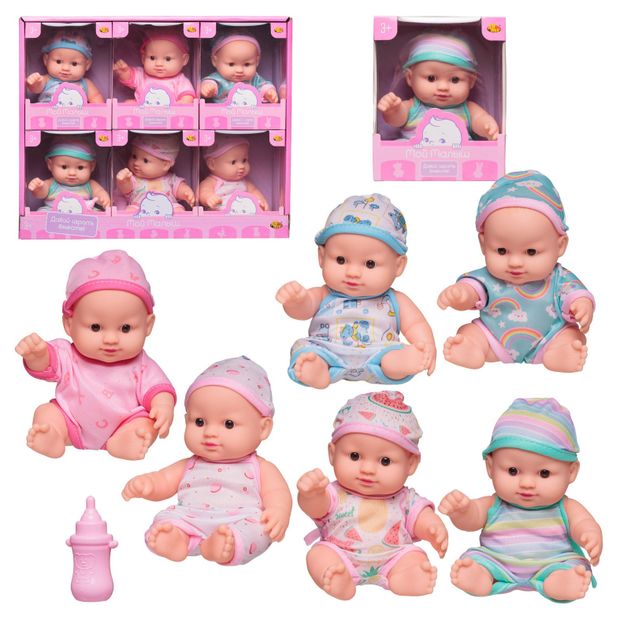 Игрушка Мой малыш Пупс Мой малыш с бутылочкой 19х12 см 1 шт в ассортименте 290₽