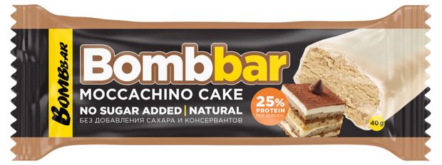 Батончик протеиновый Bombbar моккачино, 40 г