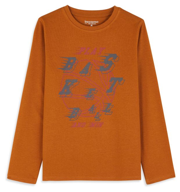 Футболка для мальчика InExtenso с длинным рукавом оранжевая