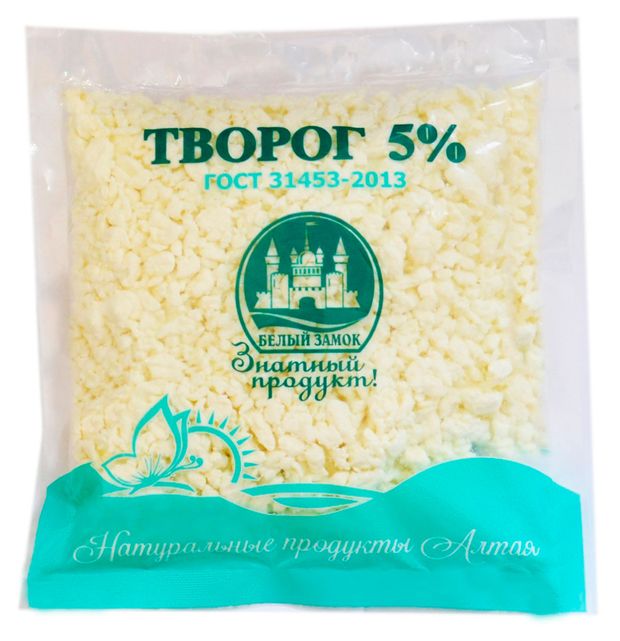 Творог Белый замок крупнозерный 5% БЗМЖ, 300 г