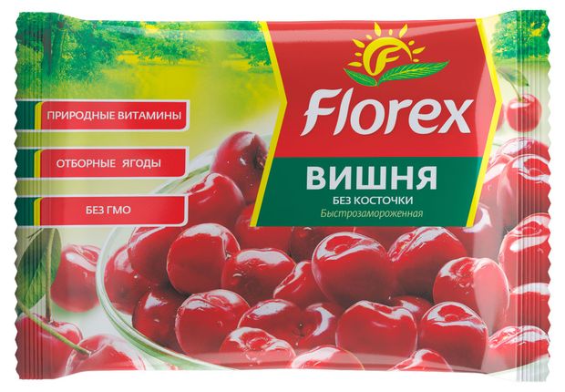 Вишня без косточки Florex быстрозамороженная, 300 г