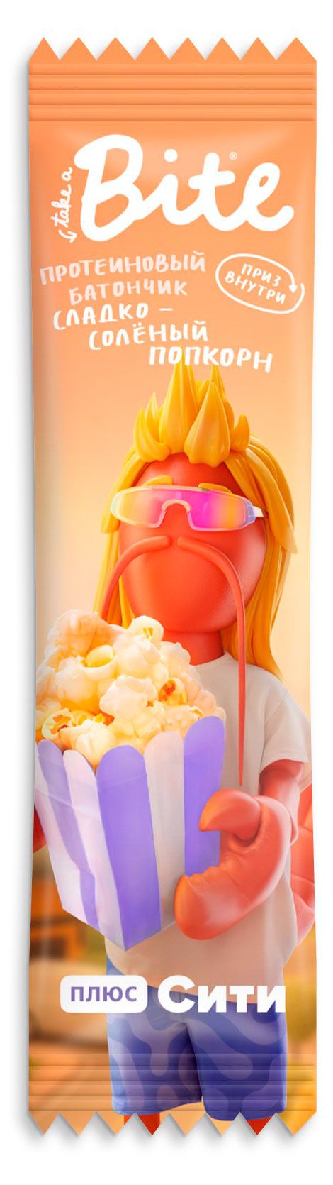 Батончик протеиновый Take a Bite Сладко-соленый попкорн глазированный, 40 г