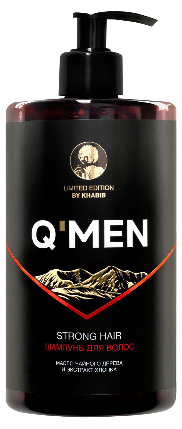 Шампунь для волос QMen Сила и укрепление масло чайного дерева экстракт хлопка 640 мл 390₽