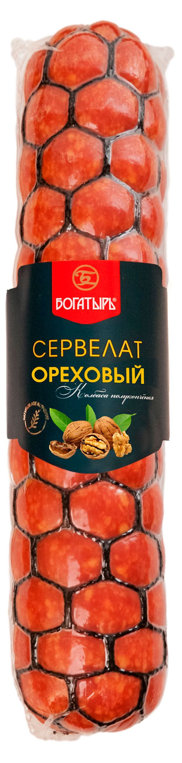 Колбаса сырокопченая Богатырь Сервелат Ореховый, 400 г