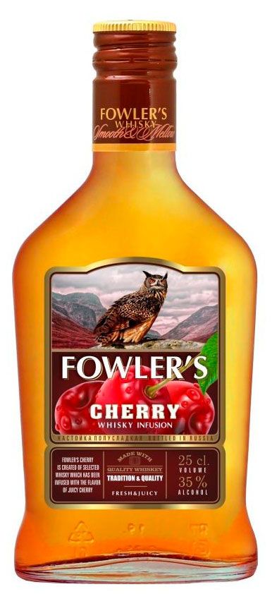 Настойка полусладкая Fowler's вишня с виски Россия, 0,25 л