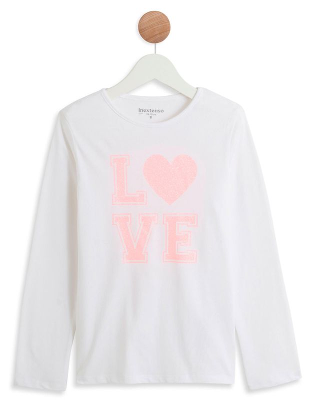 Футболка для девочки InExtenso с длинным рукавом белая