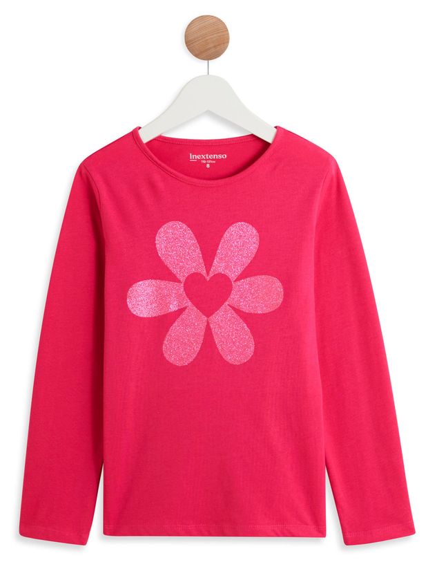 Футболка для девочки InExtenso с длинным рукавом розовая