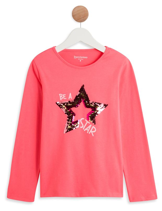 Футболка для девочки InExtenso с длинным рукавом розовая