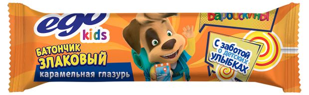 Батончик злаковый Ego Kids карамельная глазурь 25 г 20₽