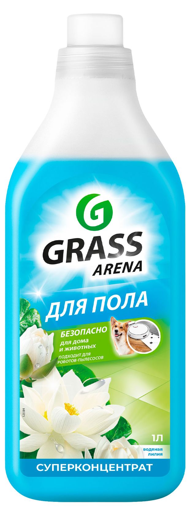 Средство для пола Grass Arena Водяная лилия с полирующим эффектом для пола, 1 л