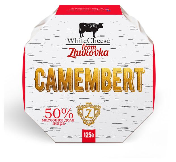 Сыр мягкий Камамбер с белой плесенью WhiteCheese from Zhukovka 50% БЗМЖ, 125 г