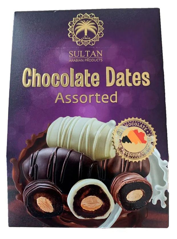 Конфеты Sultan Chocolate Dates Assorted Финики с миндалем в шоколаде ассорти, 100 г