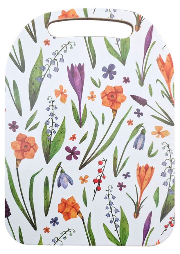 Доска разделочная Деревянная весенние цветы, 21х29 см