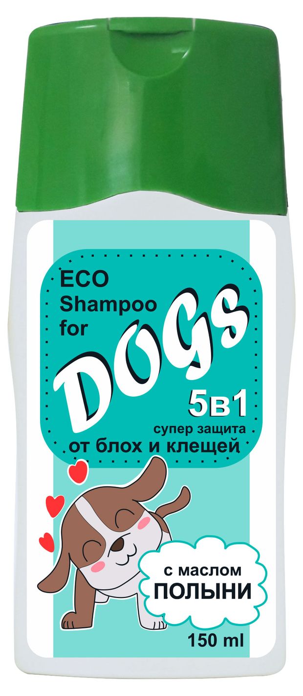 Шампунь для собак Русский Чемпион ECO от блох и клещей с маслом полыни, 150 мл