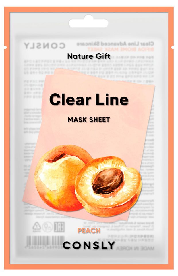 Маска тканевая для лица CONSLY с экстрактом персика, 25 мл