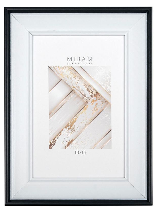 Фоторамка пластиковая Miram черно-белая, 10х15 см