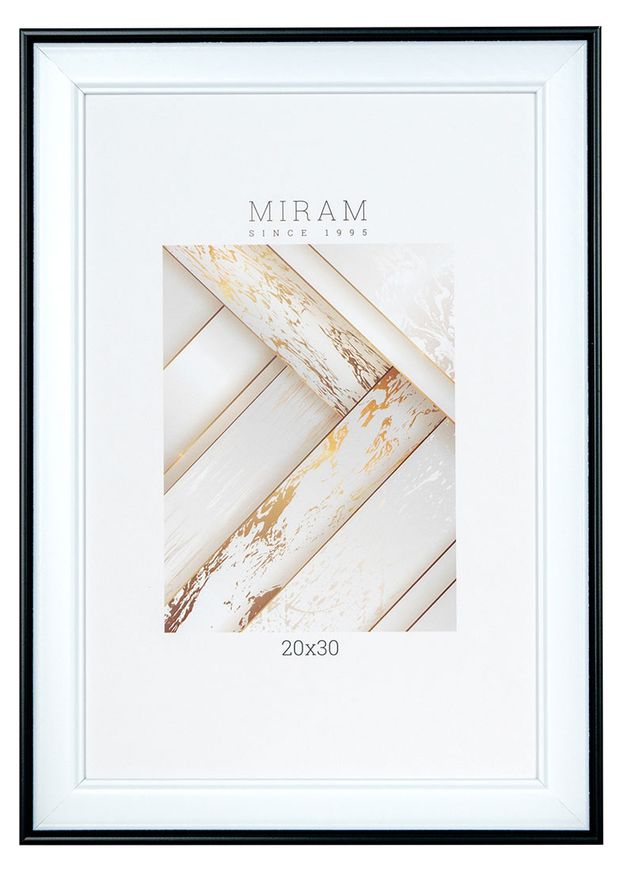 Фоторамка пластиковая Miram черно-белая, 20х30 см