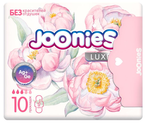 Прокладки гигиенические Joonies Luxe дневные 10 шт 156₽