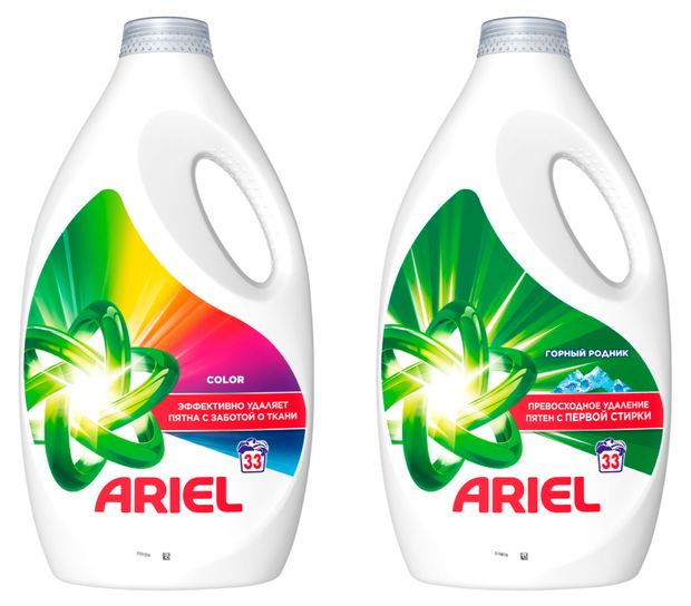 Набор гелей для стирки Ariel Горный родник 2,145 л + Color 2,145 л