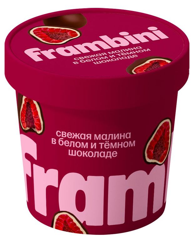 Малина в белом и темном шоколаде Frambini замороженная, 130 г