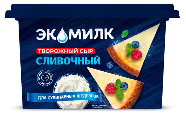 Сыр творожный Сливочный Экомилк 60 БЗМЖ 350 г 230₽