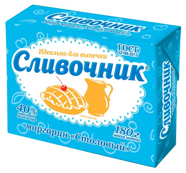 Маргарин Сливочник Столовый 40%, 180 г