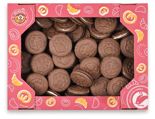 Печенье-сэндвич АШАН Красная птица сахарное, 800 г