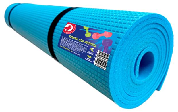 Спорт и отдых Коврик для фитнеса АШАН Красная птица голубой, 180х60 см