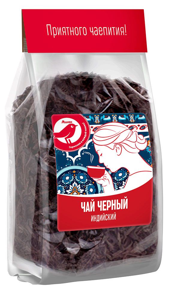 Чай черный АШАН Красная птица Индийский крупнолистовой 200 г 200₽
