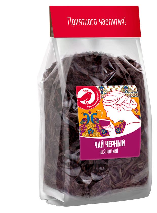 Чай черный АШАН Красная птица Цейлонский листовой 400 г 400₽