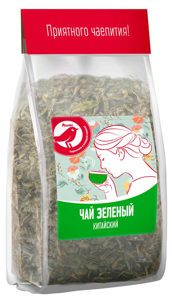  Чай зеленый АШАН Красная птица Китайский листовой, 200 г