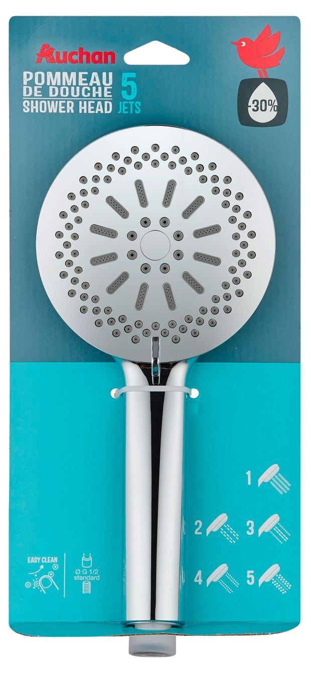 Лейка для душа АШАН Красная птица 5 режимов 630₽