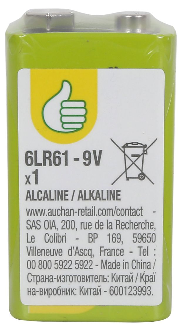 Батарейка алкалиновая Pouce 9V, 1 шт