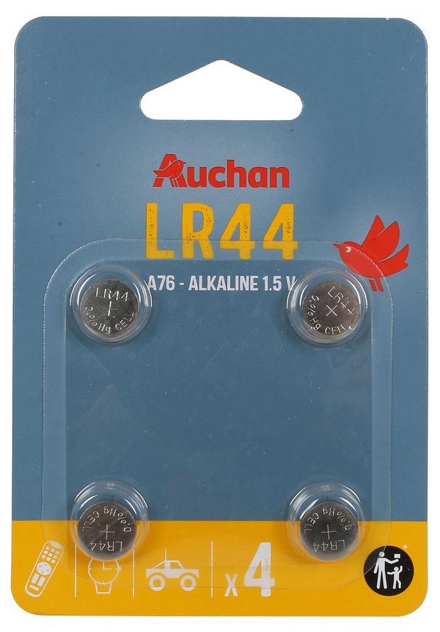 Батарейка алкалиновая АШАН Красная птица LR44, 4 шт