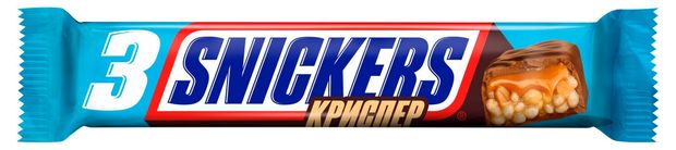Батончик шоколадный Snickers Криспер с карамелью арахисом и хрустящими рисовыми шариками, 60 г