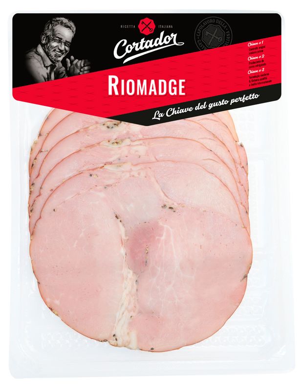 Колбасные изделия Деликатес из свинины Cortador варено-копченый Riomadge нарезка, 120 г