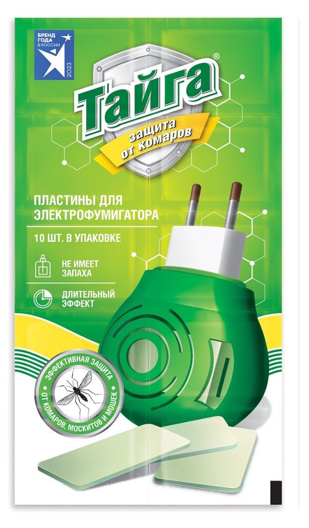 Средство инсектицидное Тайга Пластины от комаров, 10 шт