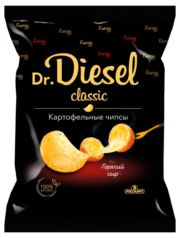 Чипсы картофельные Dr. Diesel горячий сыр,120 г
