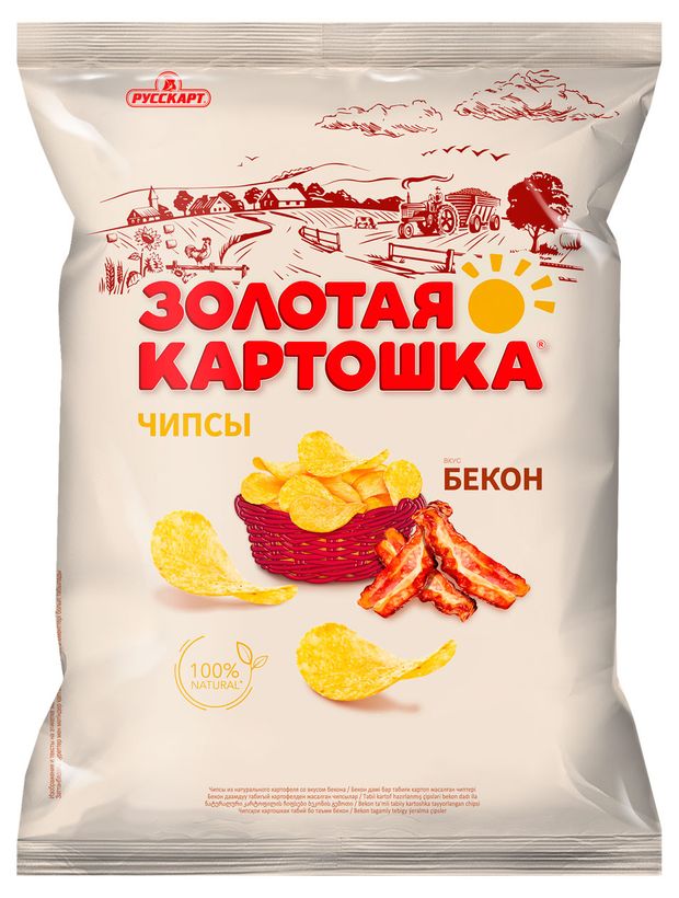 Чипсы картофельные Русскарт Золотая картошка бекон, 120 г