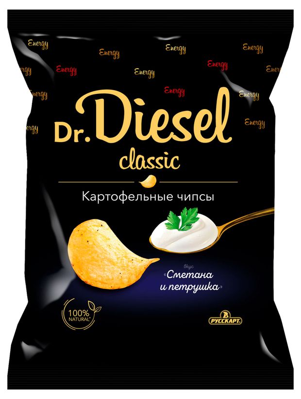 Чипсы картофельные Dr. Diesel сметана и петрушка, 120 г