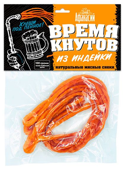 Кнуты вялено-сушеные Афанасий Время кнутов из индейки с курицей, 100 г