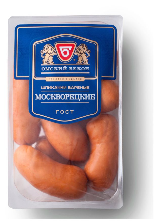 Шпикачки вареные Омский Бекон Москворецкие, ~ 1 кг