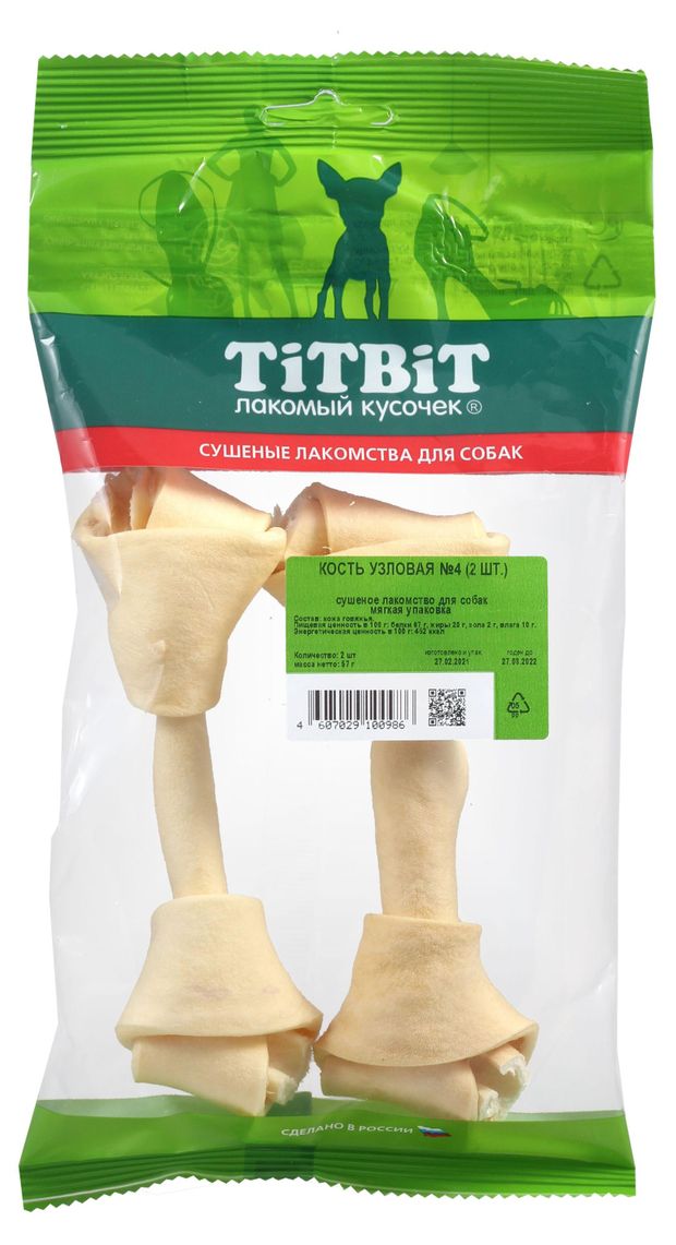Лакомство для собак TiTBiT Кость узловая 4 2 шт, 57 г