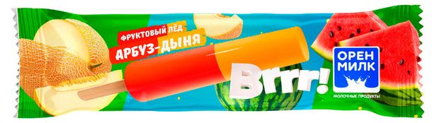 Фруктовый лед Оренмилк с ароматом арбуза и дыни, 65 г