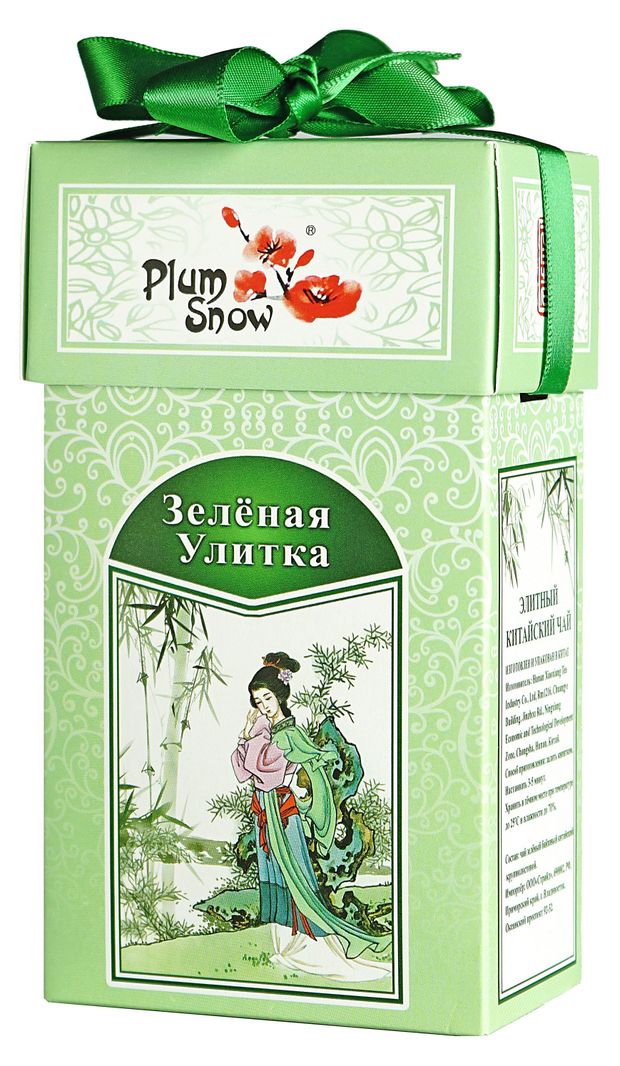 Чай зеленый Plum Snow Зеленая улитка листовой, 100 г