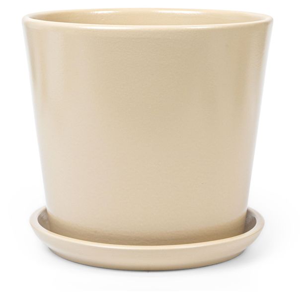 Горшок керамический низкий конус с поддоном мокрый песок, d 12 см