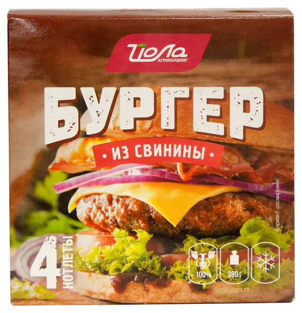Бургер из свинины ЙОЛА замороженный, 380 г