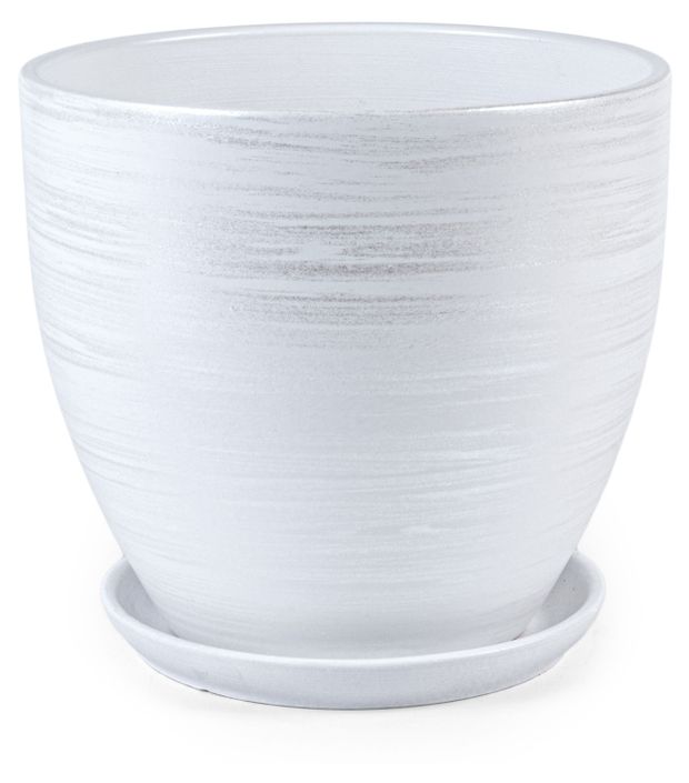 Горшок керамический Студия-Декор Галактика белый, 15 см