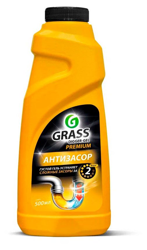 Средство щелочное для прочистки труб Grass Digger Premium, 500 мл